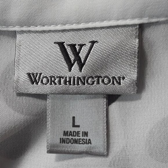 White w/Black Polka Dot Sheer Ruffled Top Blouse L - Picture 4 of 4